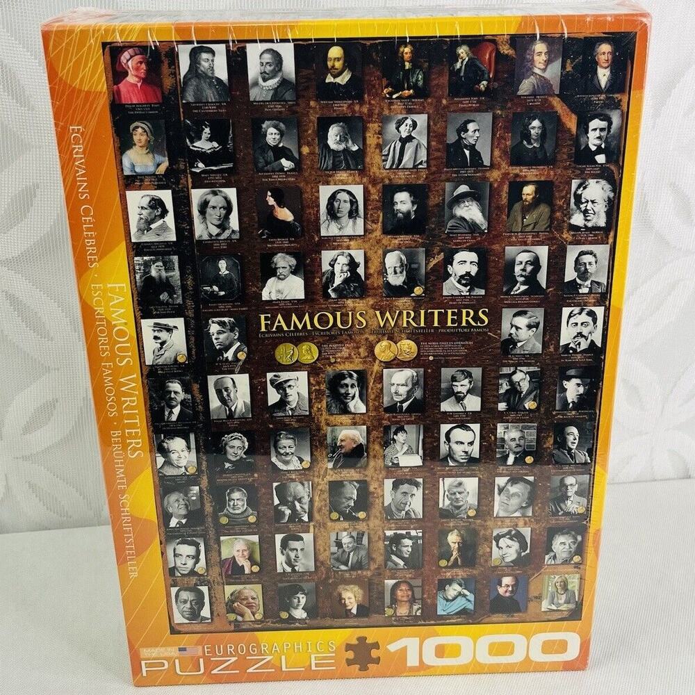 EuroGraphics Famous Writers 1000 Piece Puzzle 26.5 in X 19..25 in - Sealed
